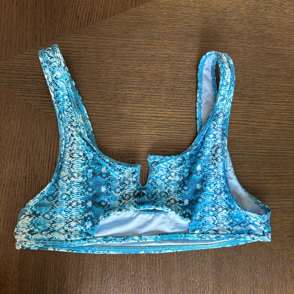 Frankie’s Bikinis - Blue Snake Swim Top